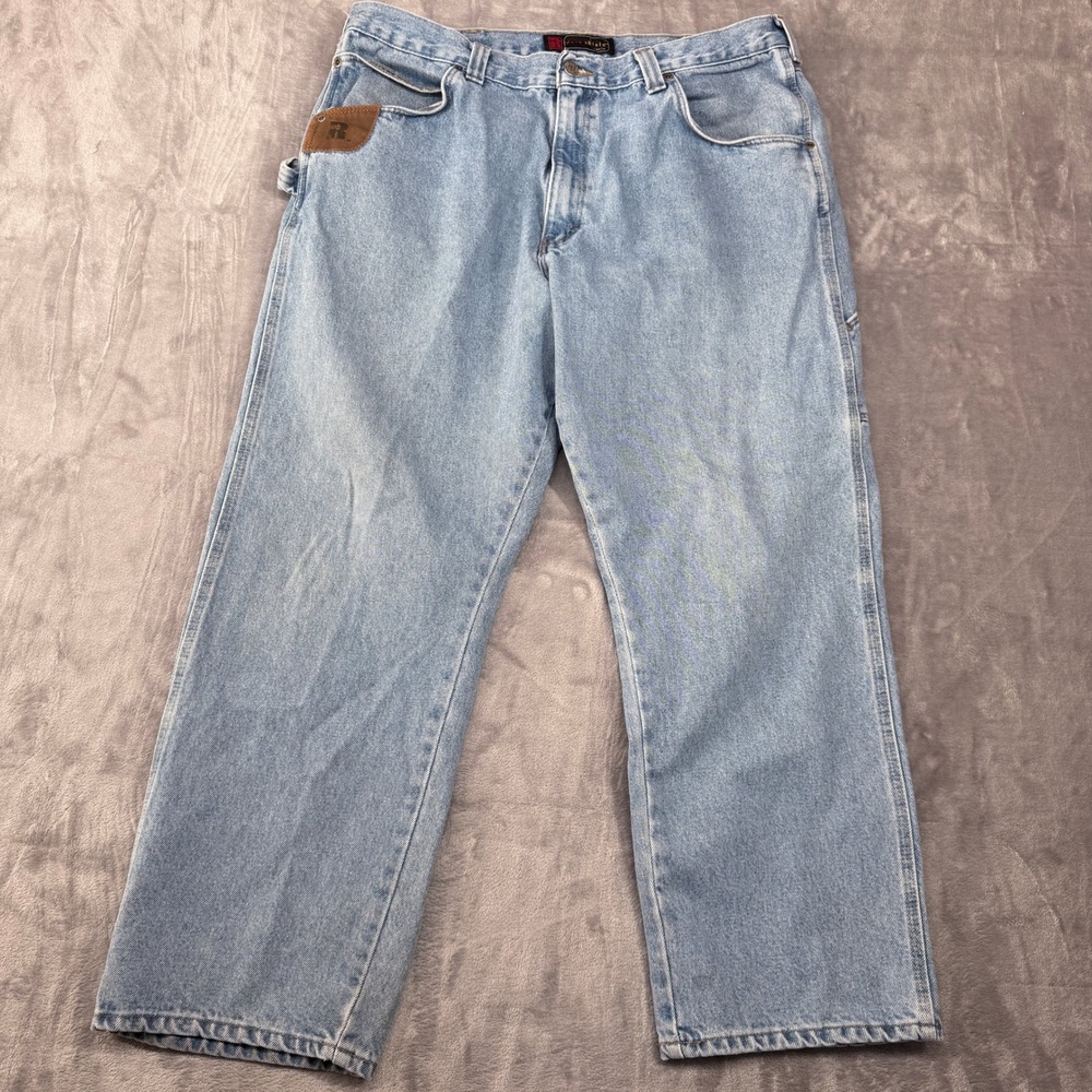 Wrangler Carpenter Jeans‎ Mens 40x30 Riggs Workwear DuraShield Light Wash Denim
